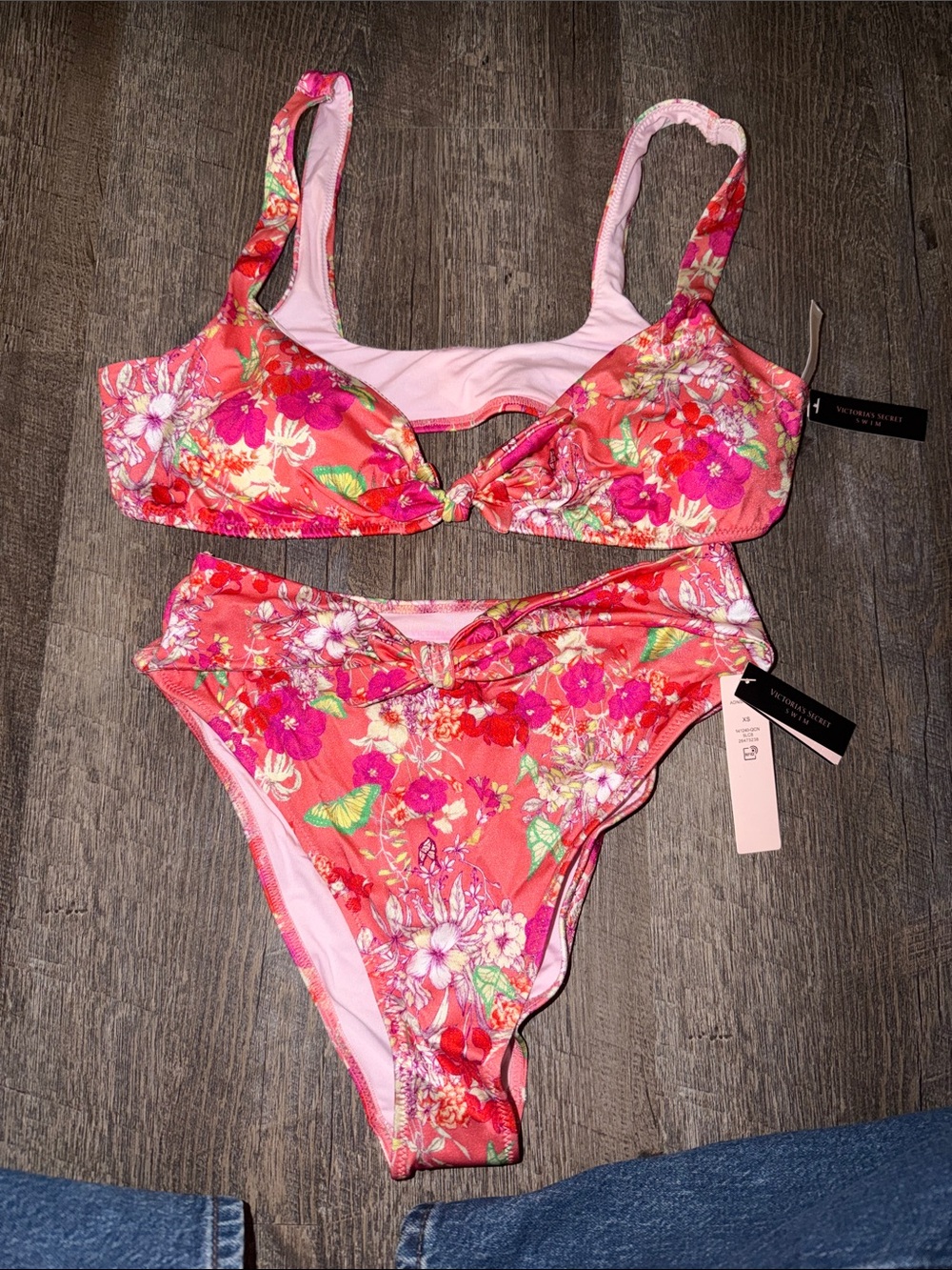 Victoria's Secret Pink and Coral Floral Bikini Set